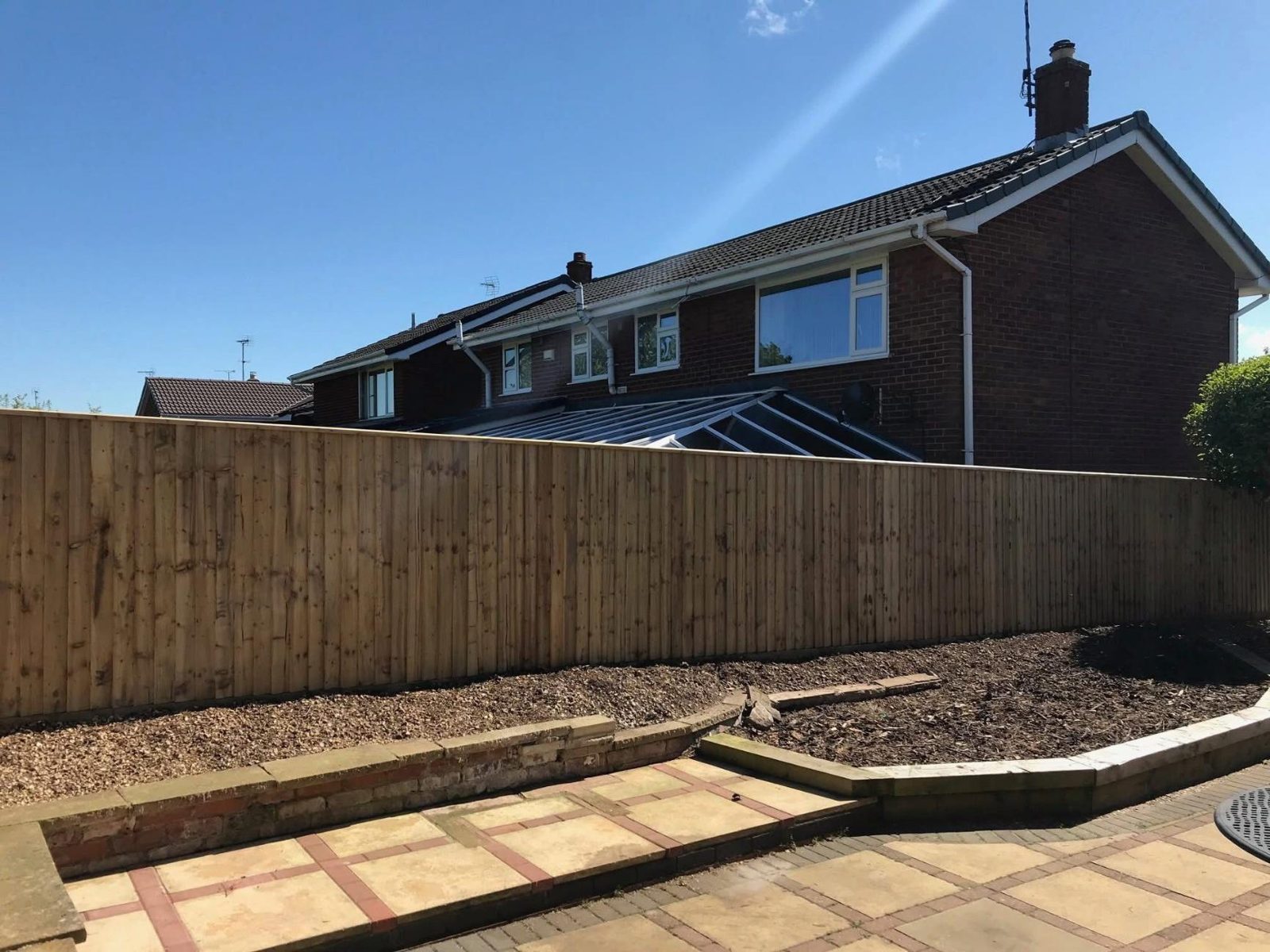 New closeboard fence where the hedge was